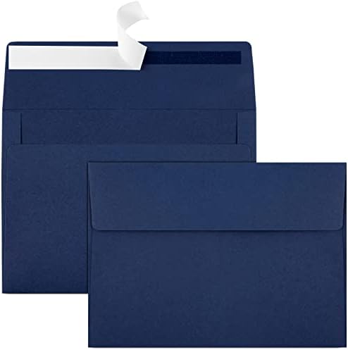 50 Packs 5x7 Envelopes A7 for Invitations, Printable Invitation Envelopes Self Seal for Weddings, Invitations, Photos, Greeting Cards, Mailing (Navy Blue) by Joyberg