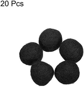 PATIKIL Wool Felt Balls Beads Wool Felting Pom 2cm 20mm Black for Home Decor DIY Crafts Handcrafts Project Pack of 20 - Image 3