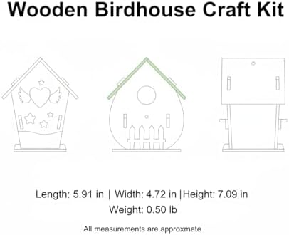 DIY Wooden House Craft Kit with Paints & Brushes, Pre-Cut Basswood Assembly Project for Home Decor, 5.9 x 4.7 x 7.1 Inches - Image 7