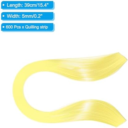 PATIKIL Quilling Strips Paper 600pcs 5mm 39cm Origami Paper Quilling Kits for Art DIY Craft Christmas, Yellow - Image 2