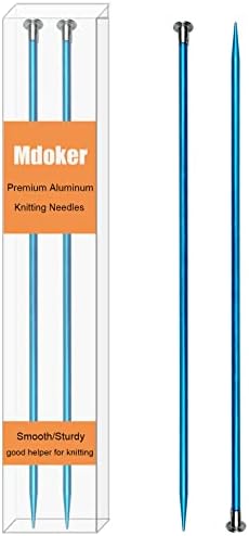 Mdoker 13.8 Inch Aluminum Knitting Needles,Colored Straight Single Pointed Metal Sweater Knitting Needle for DIY Knitting Projects,Size US 4(3.5mm) by Mdoker