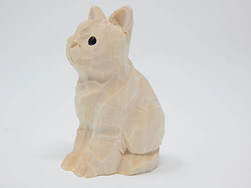 Selsela DIY Cat Wood Figurine - Unpainted Miniature Wooden Cat Sculpture, Paint-Your-Own Pet Craft Kit for Kids & Adults, Handmade Art Project Gift- Statue Sculpture - Image 5