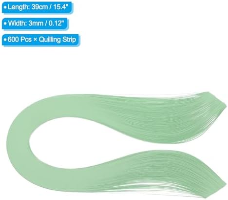 PATIKIL 600pcs Quilling Strips Paper 1/8"(3mm) 39cm Origami Paper Quilling Strip for Art DIY Craft Christmas, Green - Image 2