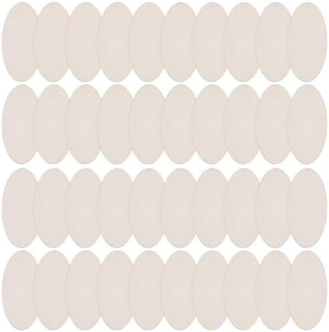 40pcs Wooden Oval Cutout 3.1 x 1.6 Inch Unfinished Wooden Blank Slices Crafts Natural Wood Circles DIY Plank Cutout Craft Supplies for Artist Painting Door Hanger Sign Wedding Decor by DELORIGIN