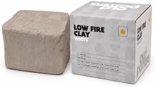 Old Potters Low Fire Pottery Clay White, 10 lbs (Cones 06-04) Made in USA Modeling Clay for Wheel Throwing and Hand Building, Pottery and Sculpting, Beginners, and Advanced by Old+Potters