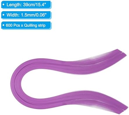 PATIKIL Quilling Strips Paper 600pcs 1.5mm 39cm Origami Paper Quilling Kits for Art DIY Hand Craft Christmas, Violet Purple - Image 2