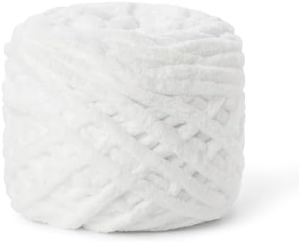 Plush Chenille Chunky Yarn 100g (49.2yd) - Fluffy Velvet Yarn Crochet for Blanket Knitting and Crocheting - Baby Yarns for Crocheting Soft - Amigurumi Yarns (Snow White) by OMoiut