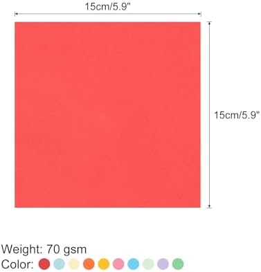 MECCANIXITY 100 Sheet Origami Paper Double Sided 10 Colors 5.9 x 5.9 Inch Square Sheet for Art Craft Project, Beginners, Gifts Decor - Image 2