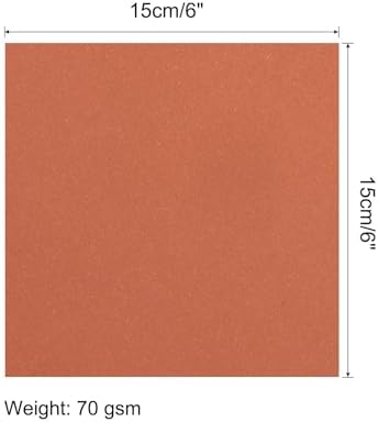 MECCANIXITY 50 Sheets Origami Paper Double Sided Dark Orange 6x6 Inch Square Sheet for Art Craft Project, Beginners, Gifts Decor - Image 2