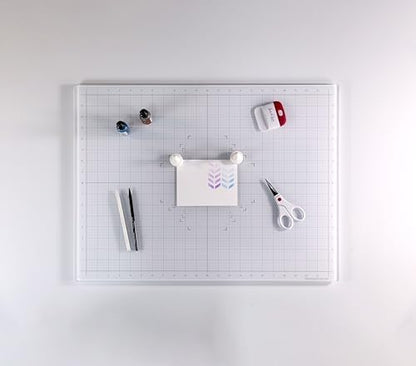 GLASSBOARD STUDIO True White Glass Craft Mat (13.5x18in) - Magnetic, Heat & Scratch Resistant, Stain-Proof for Crafting, Cutting, Painting, Mixed Media Artwork - Grid & Angle Lines, Non-Slip Feet - Image 4