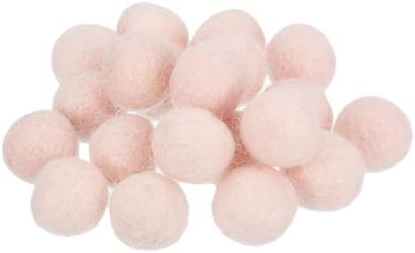 PATIKIL Wool Felt Balls Beads Wool Felting Pom 1.5cm 15mm Pale Pink for Home Decor DIY Crafts Handcrafts Project Pack of 20 by PATIKIL