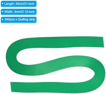 PATIKIL 240pcs Quilling Strips Paper 1/8"(3mm) 21"(54cm) Origami Paper Quilling Strip for Art DIY Hand Craft Christmas, Green - Image 2