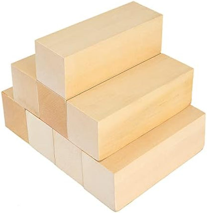 8PCS Basswood Carving Blocks, 6x2x2 inch Unfinished Wood Blocks for Crafts, Unfinished Wood Squares Wooden Blocks for Arts and Crafts by HOME