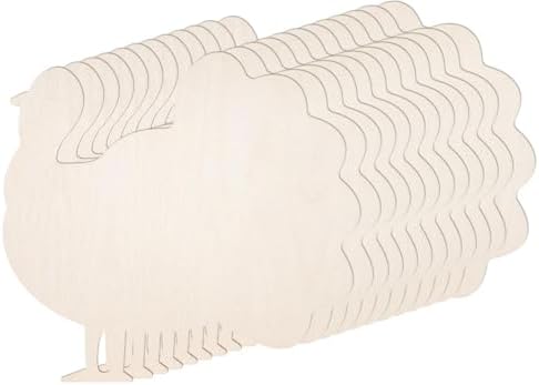 12 Pack 8 Inch Wooden Unfinished Turkey for Thanksgiving Crafts by Anglechic
