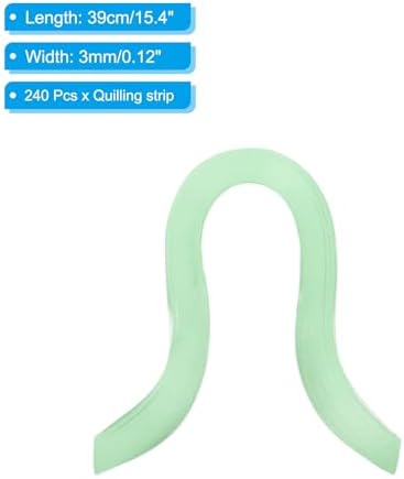 PATIKIL 240pcs Quilling Strips Paper, 3mm x 39cm Origami Paper Quilling Kits for Adults Beginner Art DIY Craft Christmas, Light Green - Image 2