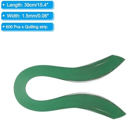PATIKIL Quilling Strips Paper 600pcs 1.5mm 39cm Origami Paper Quilling Kits for Art DIY Hand Craft Christmas, Green - Image 2