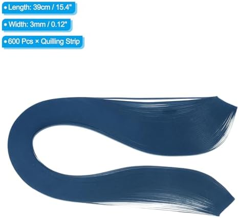 PATIKIL 600pcs Quilling Strips Paper 1/8"(3mm) 39cm Origami Paper Quilling Strip for Art DIY Craft Christmas, Dark Blue - Image 2