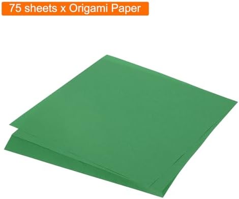 MECCANIXITY 75 Sheet Origami Paper Double Sided 10x10" Emerald Green - Image 3