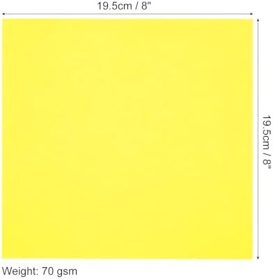 MECCANIXITY 50 Sheets Origami Paper Double Sided 8x8 Inch(20x20cm) Square Sheet for Art Craft Project, Beginners, Gifts Decor, Fluorescent Yellow - Image 2
