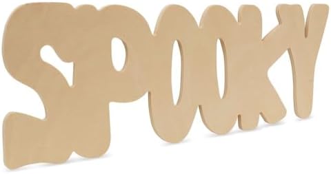 Wood Spooky Cutout 18 x 6-1/5 Inch, Pack of 3 Unfinished Wooden Cutouts for Crafting, Door Hangers, and DIY Halloween Décor, by Woodpeckers - Image 2