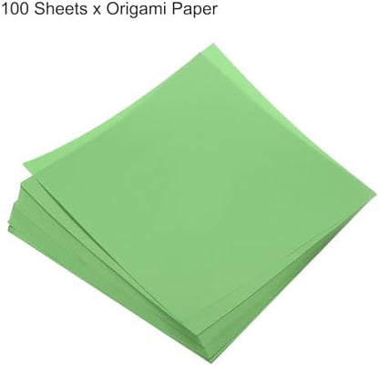 MECCANIXITY 100 Sheets Origami Paper Double Sided 8x8 Inch(20x20cm) Square Sheet for Art Craft Project, Beginners, Gifts Decor, Green - Image 3