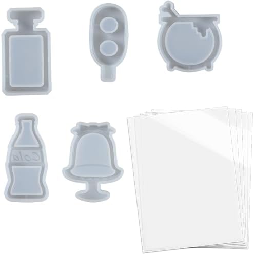 Resin Shaker Molds Set Perfume Bottle, Cola, Mike Tea, Dessert, Popsicle Silicone Trays with 5 Seal Films - Image 5