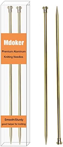 Mdoker 13.8 Inch Aluminum Knitting Needles,Colored Straight Single Pointed Metal Sweater Knitting Needle for DIY Knitting Projects,Size US 8(5mm) by Mdoker
