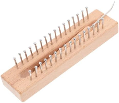 COHEALI Wooden Knitting Loom Kit with Crochet Hook Solid Beech Scarf Knitting Loom 6.29In Lightweight DIY Weaving Tool for Handmade Scarves and Crafts - Image 6