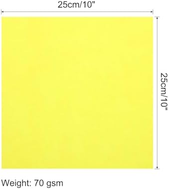 MECCANIXITY 100 Sheet Origami Paper Double Sided Fluorescent Yellow 10x10 Inch Square Sheet for Art Craft Project, Beginners, Gifts Decor - Image 2