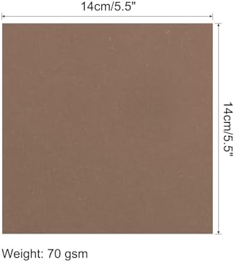 MECCANIXITY 100 Sheet Origami Paper Double Sided Brown 5.5 x 5.5 Inch Square Sheet for Art Craft Project, Beginners, Gifts Decor - Image 2
