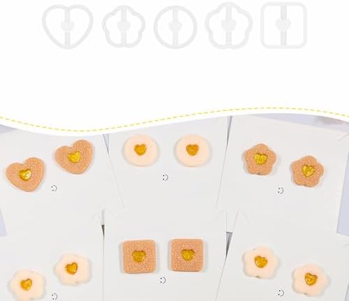 Xaekicr Heart Center Polymer Clay Cutters – 5 Shapes Clay Earring Cutters Set for DIY Jewelry – Polymer Clay Tools for Earrings & Crafts – Cute Clay Cutter Set for Valentine & Gift Projects by Xaekicr