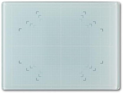 GLASSBOARD STUDIO Aqua Glass Craft Mat (9x12in) - Magnetic, Heat & Scratch Resistant, Stain-Proof for Crafting, Cutting, Painting, Mixed Media Artwork - Grid & Angle Lines, Non-Slip Rubber Feet by GlassboardStudio