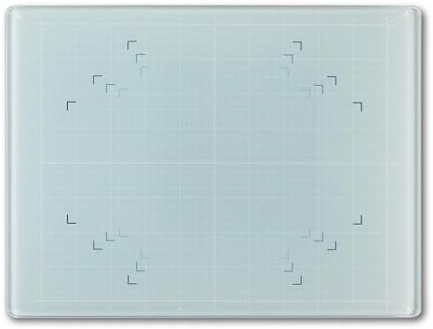 GLASSBOARD STUDIO Aqua Glass Craft Mat (9x12in) - Magnetic, Heat & Scratch Resistant, Stain-Proof for Crafting, Cutting, Painting, Mixed Media Artwork - Grid & Angle Lines, Non-Slip Rubber Feet by GlassboardStudio