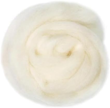 Catopia Wool Roving Yarn, 100G/3.53OZ Soft Felting Wool Pure Chunky Roving Yarn Bulk for Needle Felting Knitting Blanket Spinning Weaving DIY Craft,White by Catopia