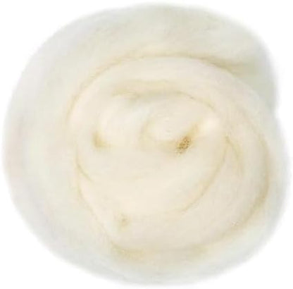 Catopia Wool Roving Yarn, 100G/3.53OZ Soft Felting Wool Pure Chunky Roving Yarn Bulk for Needle Felting Knitting Blanket Spinning Weaving DIY Craft,White by Catopia