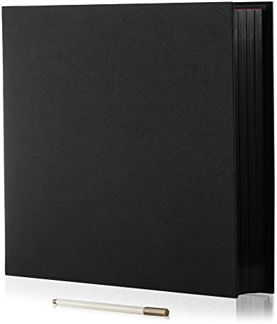 Photo Album Self Adhesive Scrapbook 3x5 4x6 5x7 6x8 Magnetic Album DIY Scrap Book 11x10.6 Inch 40 Black Sticky Pages Linen Cover DIY Photo Album(Black) by HoneyTolly