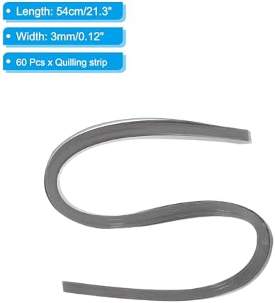 PATIKIL 60pcs Metallic Quilling Strips Paper 3mm(1/8") x 54cm Origami Paper Quilling Kits for Adults Beginner Art DIY Craft Christmas, Dark Grey - Image 2