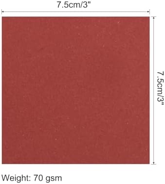 MECCANIXITY 25 Sheet Origami Paper Double Sided Dark Red 3x3 Inch Square Sheet for Art Craft Project, Beginners, Gifts Decor - Image 2