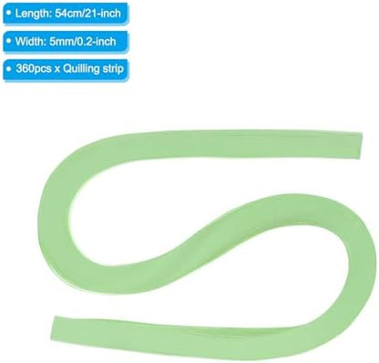 PATIKIL 360pcs Quilling Strips Paper 3/16"(5mm) 21"(54cm) Origami Paper Quilling Strip for Art DIY Hand Craft Christmas, Light Green - Image 2