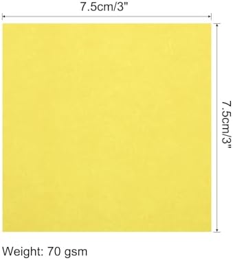 MECCANIXITY 100 Sheet Origami Paper Double Sided Lemon Yellow 3x3 Inch Square Sheet for Art Craft Project, Beginners, Gifts Decor - Image 2