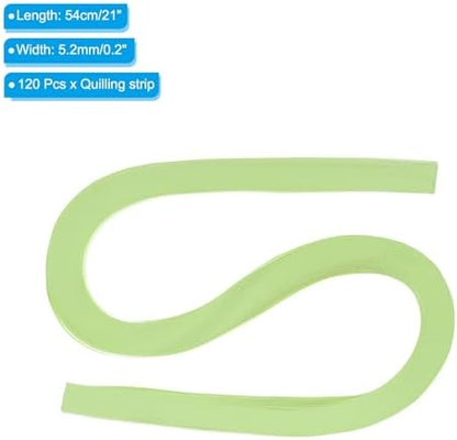 PATIKIL 120pcs Quilling Strips Paper 3/16"(5.2mm) 21"(54cm) Origami Paper Quilling Strip for Art DIY Hand Craft Christmas, Green - Image 2