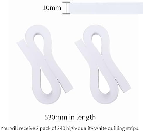 Acoeitl Quilling Paper Strips 240 Strips White Paper Quilling Set Width 10mm Length 53cm Quilling Supplies DIY Quilling Paper Quilling Art Strip for Crafts (2 Pack) - Image 2