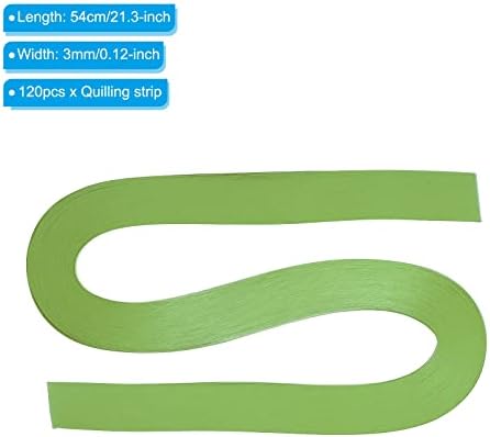 PATIKIL Quilling Strips Paper 120pcs 1/8"(3mm) 54cm Origami Paper Quilling Strip for Art DIY Hand Craft Christmas Light Green - Image 2