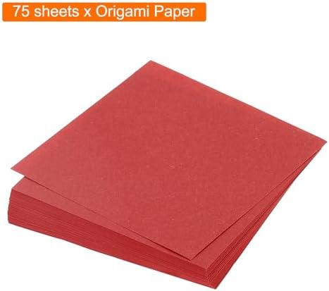 MECCANIXITY 75 Sheet Origami Paper Double Sided 3x3" Red - Image 3