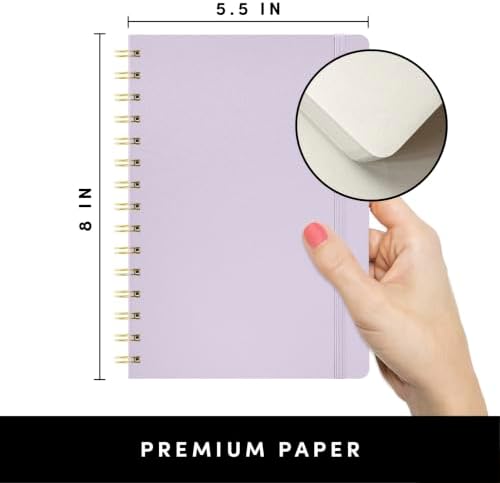 PAPERAGE Travel Journal Kit, Travel Notebook & Scrapbook Set, Hardcover Blank Spiral Notebook, 5 Sticker Sheets, 2 Photo Corners, 3 Washi Tapes & Black-Ink Gel Pen with Pen Holder - Lavender - Image 3