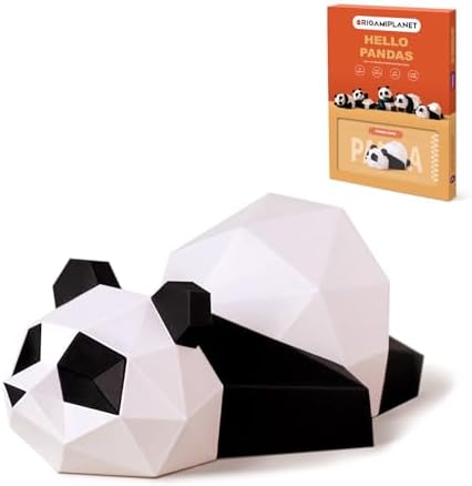 3D Panda Papa Origami Paper Craft Kit, Fun DIY Pre-Cut 3D Paper Art Model for Teens & Adults, Easy Handmade Animal Figurine Sculpture Gift Set for Bookshelf Decoration by Unknown