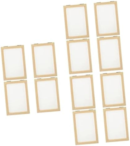 STOBOK 12 Pcs Paper Frame Paper Making Craft Mould Paper Making Mould Frame Tools for Kids Wooden Toys Kids Paper Making Frame Wood Crafts Pulp Painting Copper Formwork Student by STOBOK