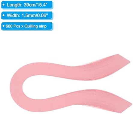 PATIKIL Quilling Strips Paper 600pcs 1.5mm 39cm Origami Paper Quilling Kits for Art DIY Hand Craft Christmas, Hot Pink - Image 2