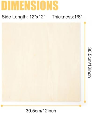 30 Pack Basswood Sheets 12"x12"x1/8", 3mm Basswood for Laser Cutting, Thin Plywood Board Unfinished Wood for Crafts, DIY Architectural Models Making, Wooden Engraving, Wood Burning Product. - Image 2