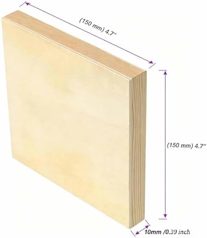 JOIKIT 20 Pack 4.7 x 4.7 Inch Wood Canvas Panels, 0.86cm Thick Wooden Canvas Board Unfinished Wood Cradled Painting Panel Boards, Artist Wooden Canvases for Burning, Pouring, String Art, Crafts - Image 2